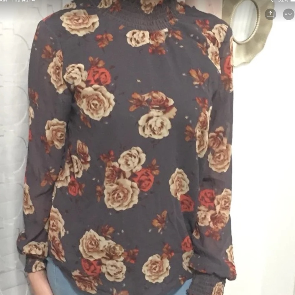 Cute Floral Long Sleeve Shirt
